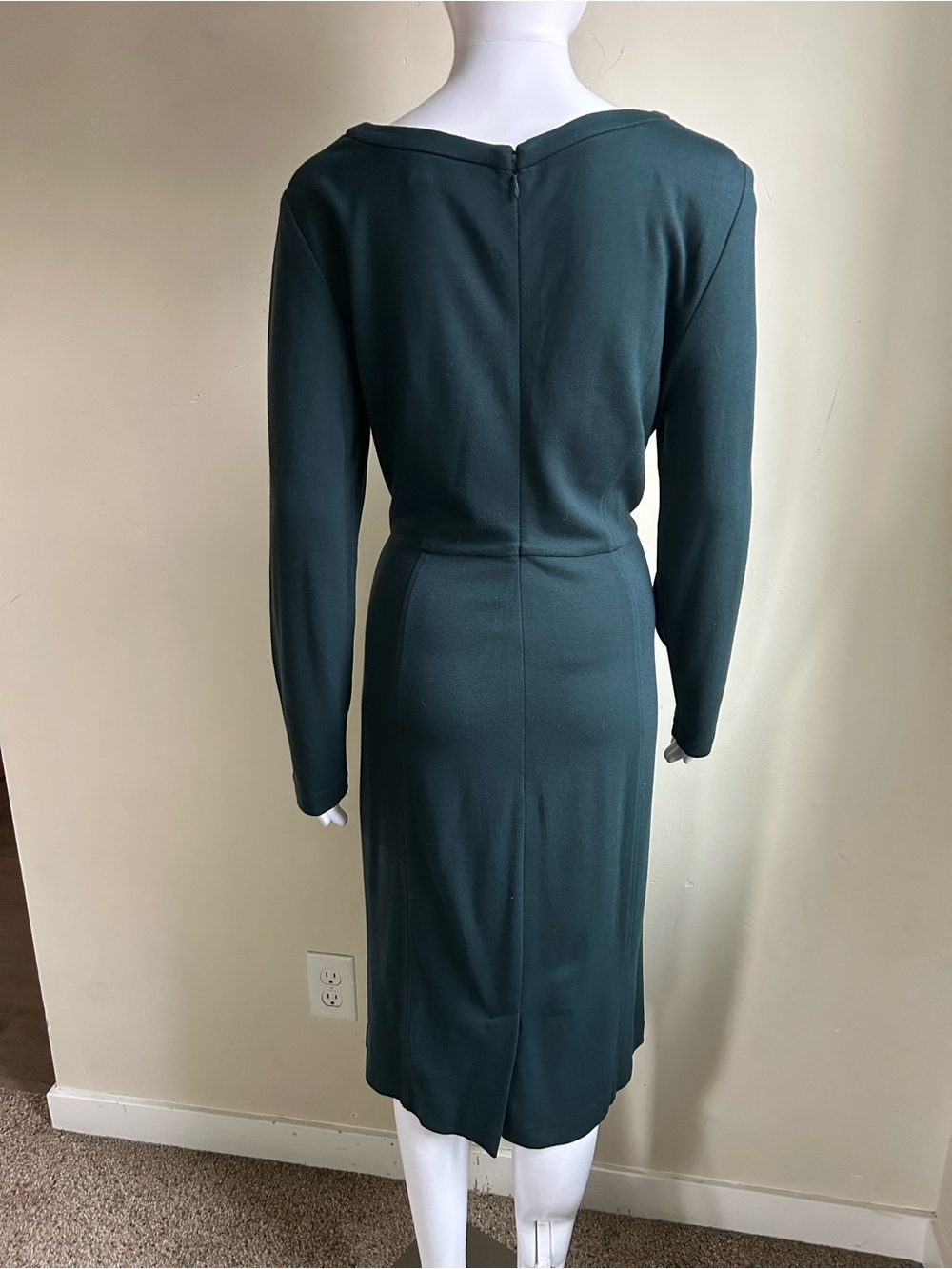 ▶️ Pure Collection Ponte Midi Dress Womens 12 Teal Long Sleeve Career Stretch - Picture 2 of 10